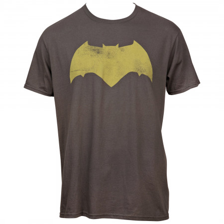 Batman Justice League Yellow Distressed Symbol T-Shirt